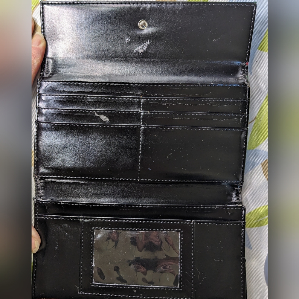 Kate Spade PROJECT Striped Foldover Wallet W/ Callouts For Rehab Or Repurpose - Picture 4 of 16